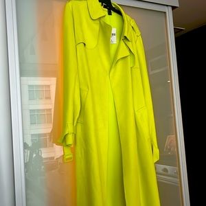 BRAND NEW WITH TAGS: Forever 21 suede trench coat in lime green
